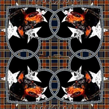 Reka bentuk tersuai Reka bentuk warna hitam sutera selendang