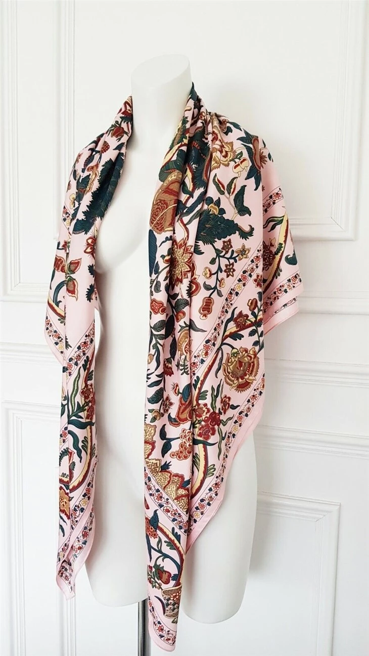 12MM Silk Twill Double-side Printing Square Scarf